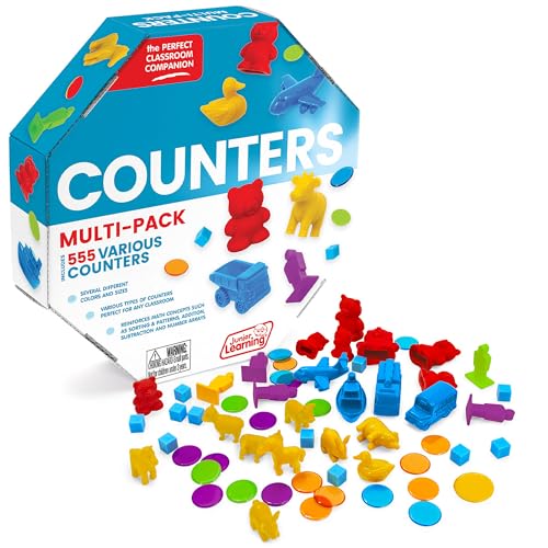 Junior Learning: Zähler-Multi-Pack – 555 verschiedene Teile – mehrere Farben, Formen, Tierfahrzeuge, Würfel, Verwendung für Kinder, Mathematik- und Lernspiele Junior Learning: Zähler-Multi-Pack – 555 verschiedene Teile – mehrere Farben, Formen, Tierfahrzeuge, Würfel, Verwendung für Kinder, Mathematik- und Lernspiele von Junior Learning