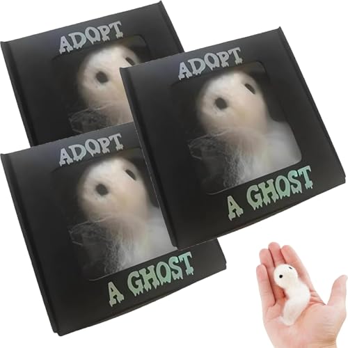 Junjie Adopt A Ghost,Geisterpuppe, süßer Taschengeist mit Einer kleinen Schriftrolle,Mini-Geist-Plüschpuppe, kreatives Geschenk für Geistergeschichten, Halloween-Dekorationsliebhaber (3 Set) von Junjie
