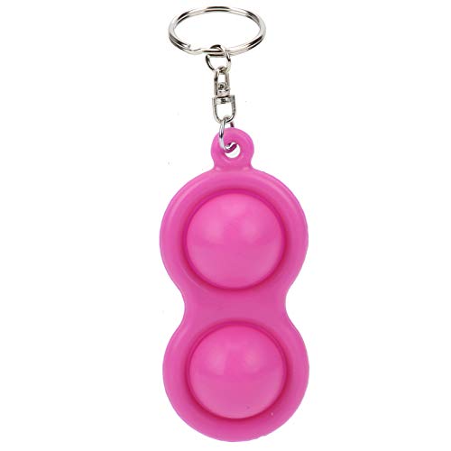 Stressabbau Spielzeug - Silikon Bubble Sensory Toy SchlüSselbund zum Stressabbau GrüBchen Spielzeug Zappeln Sie Handspielzeug SchlüSselbund Anti-Stress-Spielzeug für Erwachsene Studenten(Rosa) von Junlucki