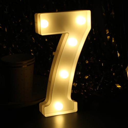 H: 21,6 cm beleuchtete Zahlen 7 Tafelaufsätze Tischschild, Happy 7th Birthday Dekorationen für Mädchen, 7 Jahre altes Jubiläum Party Dekor für Jungen H: 21,6 cm beleuchtete Zahlen 7 Tafelaufsätze Tischschild, Happy 7th Birthday Dekorationen für Mädchen, 7 Jahre altes Jubiläum Party Dekor für Jungen von JunyRuny