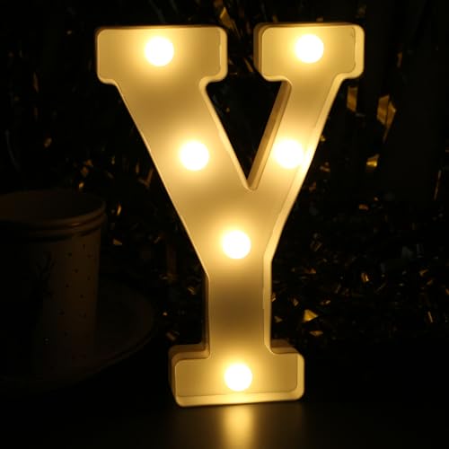 LED-Festzeltschild, leuchtende Buchstaben, Alphabet-Buchstaben-Schild, batteriebetriebene LED-Buchstabenlichter für Nachtlicht, Hochzeit, Geburtstag, Party, Weihnachten oder Heimdekoration (Buchstabe von JunyRuny
