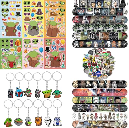 Junyaoii 86PCS Yod Party Mitgebsel,Sterne Wars Kindergeburtstag Gastgeschenke, Sterne Wars Geburtstagsdeko, 12Schlüsselanhänger, 12 Puzzle Aufkleber, 12 Silikonarmband, 50 Aufkleber für Kinder Junyaoii 86PCS Yod Party Mitgebsel,Sterne Wars Kindergeburtstag Gastgeschenke, Sterne Wars Geburtstagsdeko, 12Schlüsselanhänger, 12 Puzzle Aufkleber, 12 Silikonarmband, 50 Aufkleber für Kinder von Junyaoii