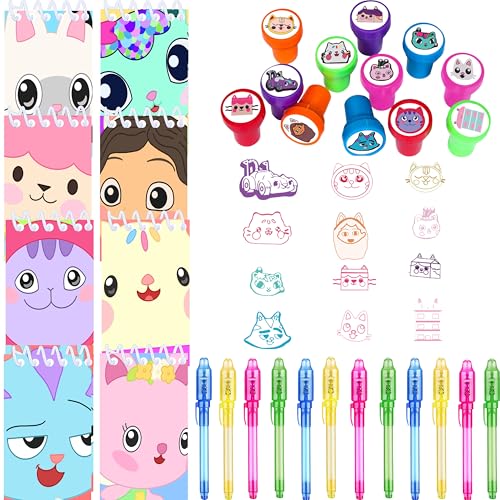 Junyaoii Gabby's Kindergeburtstag Mitgebsel Set,enthalten 12 Puppenhaus Stempel, 12 UV-Stift und 12 niedliche Katze Notepads für Geburtstaggeschenke, Geschenktasche Füller, Klassenzimmer Preise Junyaoii Gabby's Kindergeburtstag Mitgebsel Set,enthalten 12 Puppenhaus Stempel, 12 UV-Stift und 12 niedliche Katze Notepads für Geburtstaggeschenke, Geschenktasche Füller, Klassenzimmer Preise von Junyaoii
