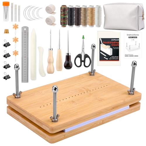 Jupean Buchbinde-Set, Buchbindematerialien mit Buchpresse, Lochstanze, Buchbinderwerkzeuge, Buchbindung, 30 x 19,2 cm, für Erwachsene, nicht zusammenklappbar Jupean Buchbinde-Set, Buchbindematerialien mit Buchpresse, Lochstanze, Buchbinderwerkzeuge, Buchbindung, 30 x 19,2 cm, für Erwachsene, nicht zusammenklappbar von Jupean