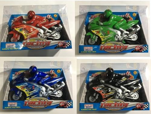 Jupesa Motorrad mit Rennfigur, mit Licht und Sound, mehrfarbig (DIM08229) von Jupesa