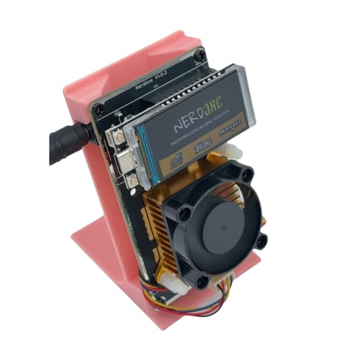 Juqoyue BTC Miner 500Gh/S BM1366 ASIC Chip NerdMiner Solo Lottery Miner Lottery Miner 3D Gedruckter Halter EU-Stecker von Juqoyue