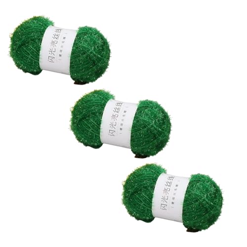 Juqoyue Glasgarn DIY Handgewebte Puppe Goldgarn Geflochtenes Helles Garn Smaragdgrün von Juqoyue