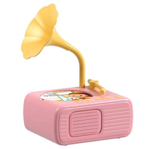 Juqoyue Kinder-Grammophon mit Geschichtenerzähler, Musik-Player, Kleinkindspielzeug, Kinder-Grammophon mit 96 Karten, Geschenk Zur Frühkindlichen Bildung, Rosa von Juqoyue