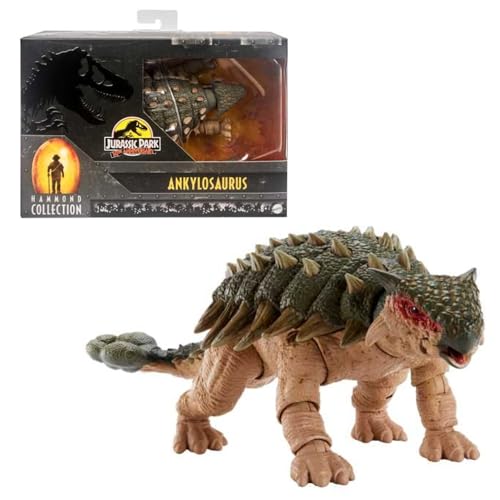 Mattel JURASSIC WORLD Ankylosaurus - Premium Dinosaurier-Sammelfigur mit 20 Bewegungspunkten und authentischem Design, für Sammler und Fans ab 8 Jahren, HLT25 von Mattel