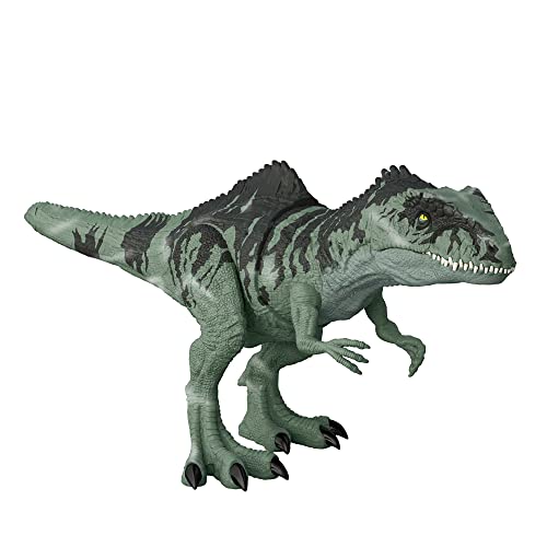JURASSIC WORLD Strike 'N Roar Giganotosaurus - Dinosaurier-Figur, 54 cm groß, Beißbewegung, Brüllen, Filmgetreue Details, Augmented Reality mit Facts App, für Kinder ab 4 Jahren, GYC94 von Jurassic World