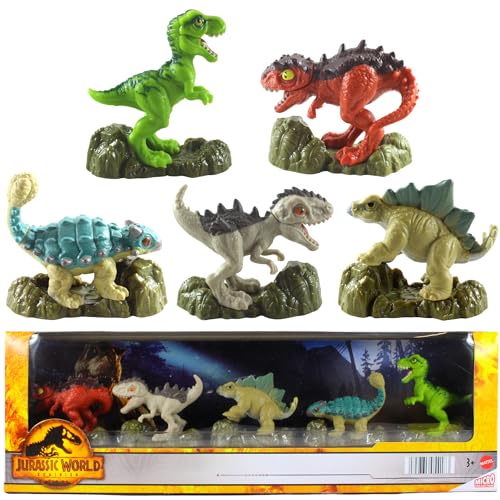 Jurassic World , 5 Pack Minis 2" Dinosaurier Spielzeug für Kinder ab 3 Jahren von Jurassic World