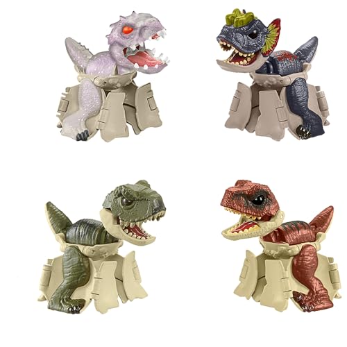 Mattel Jurassic World 4er-Pack Ei zu Dinosaurier“-Verwandlungsspielzeug, Hidden Hatchers-Figuren, Dinosaurier verwandelt sich in 8 Schritten, 2-in-1-Spielzeug HTP69 von Mattel