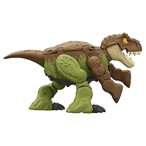 Jurassic World Dinosaurier Verwandlungsspielzeug, Tyrannosaurus T Rex zu Ankylosaurus in 11 Schritten, Double Danger 2-in-1-Spielzeug, Fierce Changers, HLP06 von Mattel