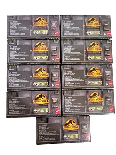 Jurassic World Dominion Minis Dinosaurs GWP38-956C Release Komplettes Set mit 9 Überraschungspaketen von Jurassic World