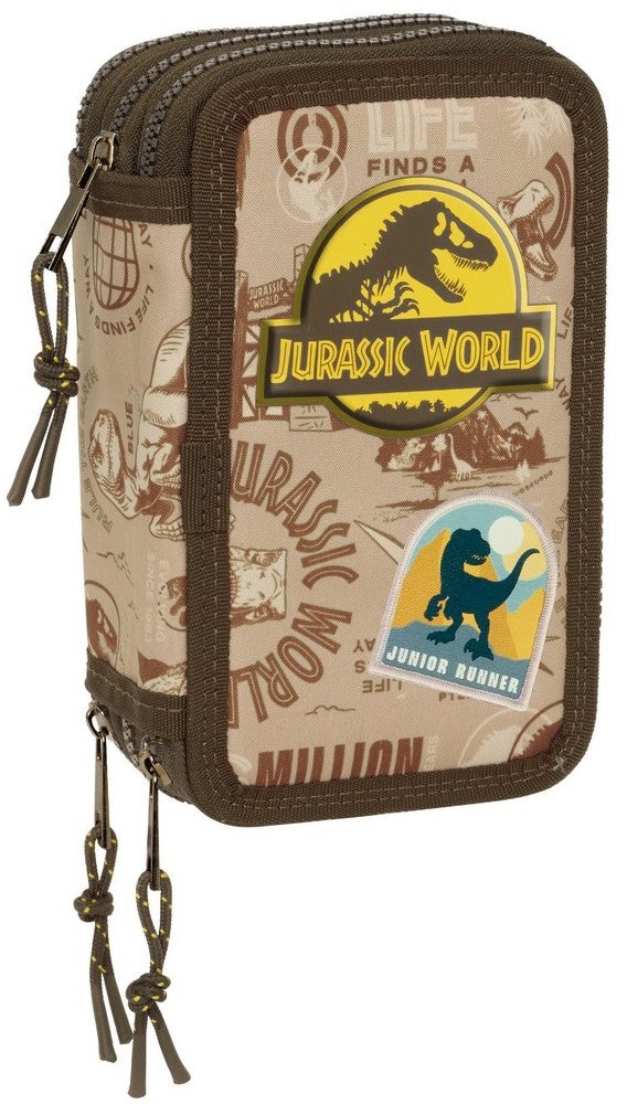 Jurassic World Dreifach-Federmäppchen, Sandfarben von Jurassic World