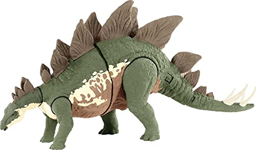Jurassic World GWD62 - MEGA-Zerstörer Stegosaurus Camp Cretaceous Dinosaurierfigur mit beweglichen Gelenken, Dinosaurier Spielzeug ab 4 Jahren von Jurassic World