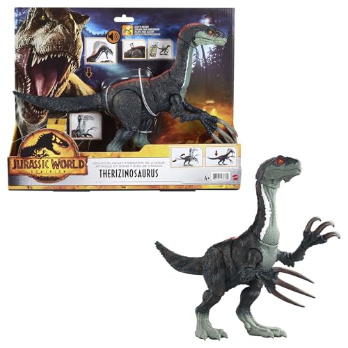 Mattel Jurassic World Dinosaurier, aus 'Dominion: Ein neues Zeitalter', Therizinosaurus Actionfigur, mit langen Klauen, Angriffsbewegungen & Geräuscheffekte, Spielzeug ab 4 Jahre, GWD65 Mattel Jurassic World Dinosaurier, aus 'Dominion: Ein neues Zeitalter', Therizinosaurus Actionfigur, mit langen Klauen, Angriffsbewegungen & Geräuscheffekte, Spielzeug ab 4 Jahre, GWD65 von Mattel