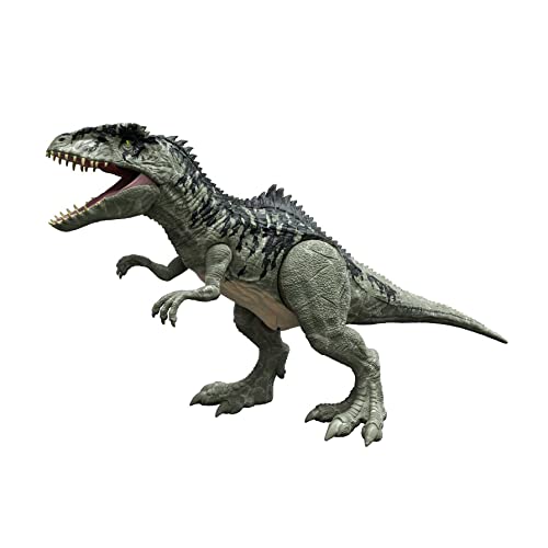Jurassic World GWD68 - „Dominion: Ein neues Zeitalter“ Riesendino, Gigantosaurus, Actionfigur, extragroßes Dinosaurier Spielzeug, fast 1 m lang, bewegliche Gelenke, Fressfunktion, Geschenk ab 4 Jahren von Mattel