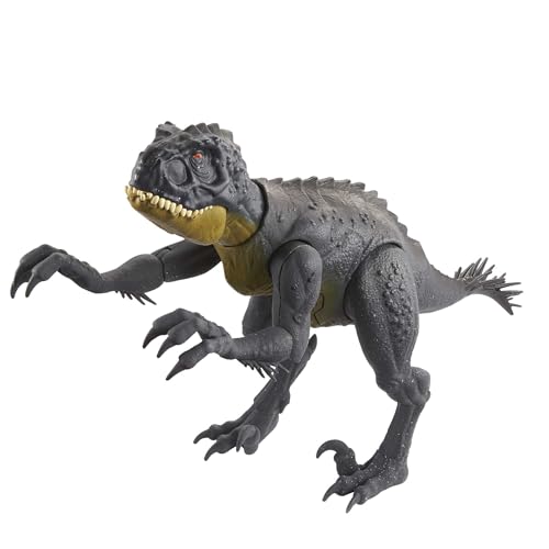 Jurassic World HCB03 - Kampfaction Scorpios Rex mit Geräuscheffekt, Camp Cretaceous mit beweglichen Gelenken + Klaue, peitschendem Schwanz & Brüllgeräusch, Dinosaurier Spielzeug, ab 4 Jahren von Jurassic World