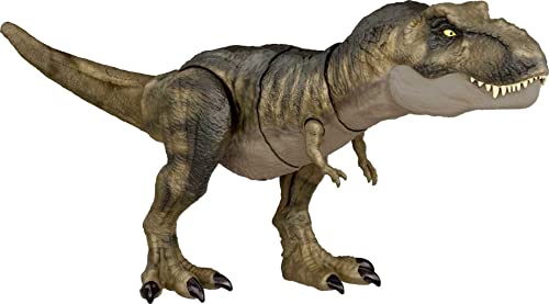 Mattel Jurassic World „Dominion: Ein neues Zeitalter“ Fressender Kampfaction T-Rex Actionfigur (53 cm),Tyranosaurus Rex mit Geräuschen, Kau- & Kampfbewegungen, Dinosaurier Spielzeug ab 4 Jahren HDY56 von Mattel