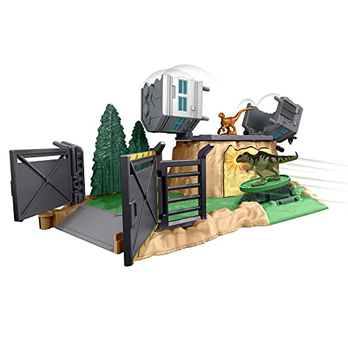 Jurassic World HFF12 - Dominion Minis Giganotosaurus Spielset mit 2 Mini-Dinosaurier-Figuren, mehrere Spielbereiche, auseinanderbrechende Zerstörung, Dinosaurier Spielzeug ab 4 Jahren von Jurassic World