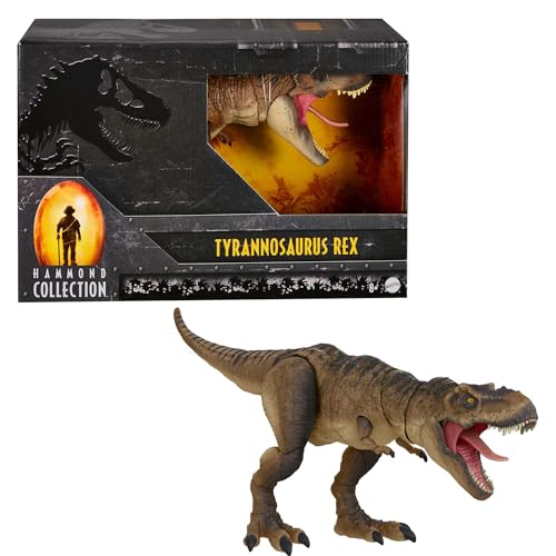 Jurassic World HFG66 - Hammond Collection Tyrannosaurus Rex Figur Jurassic Park, Premium-Look, beweglich und realitätsgetreu, für Kinder ab 8 Jahren und Erwachsene von Mattel