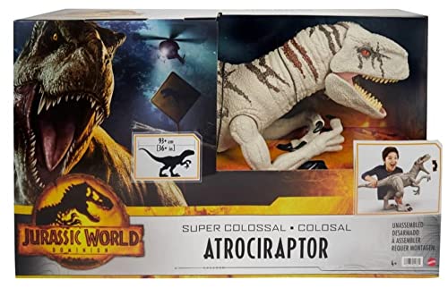 Jurassic World HFR09 - "Dominion: Ein neues Zeitalter" Riesendino Atrociraptor Actionfigur, extragroßes, bewegliche Gelenke und Fressfunktion, Dinosaurier Spielzeug ab 4 Jahren von Mattel