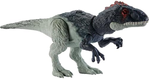 JURASSIC WORLD Wild Roar Eocarcharia - Mittelgroße Dinosaurier-Spielzeugfigur mit Brüllgeräuschen, spezifischer Angriffsbewegung und AR-Erlebnis, für Kinder ab 4 Jahren, HLP17 von Mattel