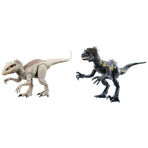 Jurassic World Indominus Rex - Interaktives Dinosaurier-Spielzeug mit Tarnfunktion und Kampfmodus & Track 'N Attack Indoraptor - Hybrid-Dinosaurier von Jurassic World