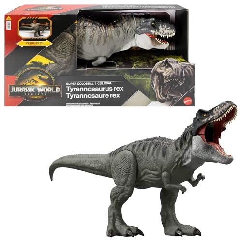 MattelJurassic World: Die Wiedergeburt Riesendino Tyrannosaurus Rex-Actionfigur, T-Rex-Dinosaurierspielzeug mit 2 Angriffsbewegungen, filmgetreues und bewegliches Design, JGB52 MattelJurassic World: Die Wiedergeburt Riesendino Tyrannosaurus Rex-Actionfigur, T-Rex-Dinosaurierspielzeug mit 2 Angriffsbewegungen, filmgetreues und bewegliches Design, JGB52 von Jurassic World
