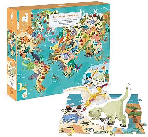 Janod - Lernpuzzle die Dinosaurier - 200 Teile - Ab 6 Jahren, J02679 von Janod