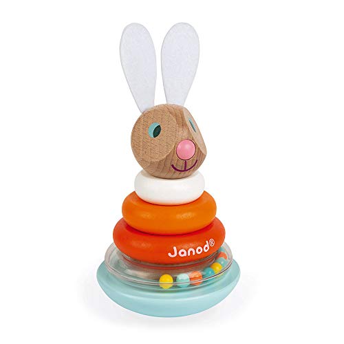 Janod - Stackable Culbuto Rabbit (Wood) - Wooden Early-Learning Toy - Educational Game - Fine Motor Skills - 12 Months - J08248 Janod - Stackable Culbuto Rabbit (Wood) - Wooden Early-Learning Toy - Educational Game - Fine Motor Skills - 12 Months - J08248 von Janod