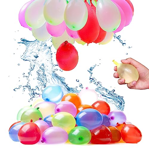 JurciCat 333 Stück Wasserbomben Selbstschließend Bunch o Balloons Wiederbefüllbare Wasserbomben Wiederverwendbar Bunt Gemischt Wasserballons für Geburtstagsfeier Wasserpark Strand Party von JurciCat
