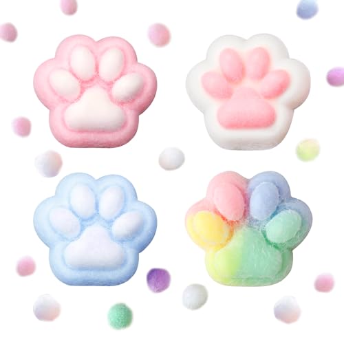 JurciCat 4 Pcs Taba Squishy Squishy Pfote Katzenpfoten Fufu Squishy Pfoten Squishy Squishy Katze Anti Stress Spielzeug Cat Paw Squishy Mit Bällen Lustig Anti Stress Und Angst Relief（A） von JurciCat