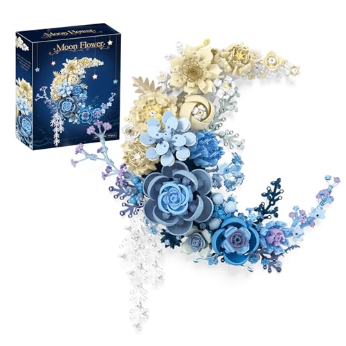 JurciCat 934 Stück Blumen Bausteine Bausatz Blumenstrauß mit Flowers und Rosen künstliche Blume Bauklötze Bausatz Spielzeug Für Frauen Mädchen Geburtstag Muttertag Weihnachten Home Deko Geschenk von JurciCat