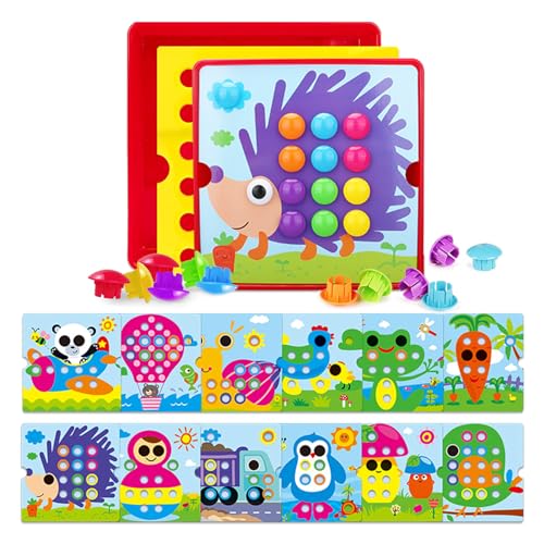 JurciCat Kind mosaik steckspiel mit 46 großen Perlen und 12 bunten Karten Kreatives Pädagogisches Lernspielzeug Für steckspiel ab 2 JurciCat Kind mosaik steckspiel mit 46 großen Perlen und 12 bunten Karten Kreatives Pädagogisches Lernspielzeug Für steckspiel ab 2 von JurciCat