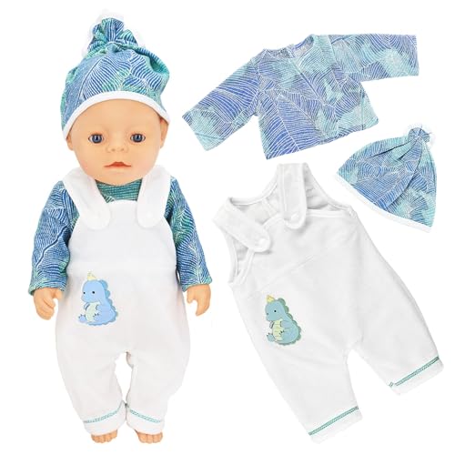 JurciCat Kleidung Bekleidung Outfits für Babypuppen Puppenkleidung Puppenzubehör mit Hut Langarm Hose Puppe Zubehör für Baby Puppen 35-43 cm Geschenk für Kinder Mädchen Jungen(Puppen nicht enthalten) von JurciCat