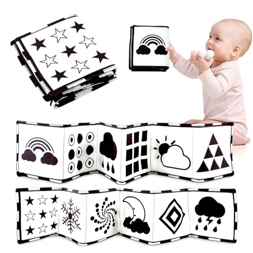 JurciCat Kontrastbuch Baby Kontrastkarten Schwarz Weiß Buch Kontrast Spielzeug Soft Bilderbuch Tierische Insektengrafiken Stoffbuch für Kleinkinder ab 0 Monate Lernspielzeug Kinderwagen Spielzeug JurciCat Kontrastbuch Baby Kontrastkarten Schwarz Weiß Buch Kontrast Spielzeug Soft Bilderbuch Tierische Insektengrafiken Stoffbuch für Kleinkinder ab 0 Monate Lernspielzeug Kinderwagen Spielzeug von JurciCat