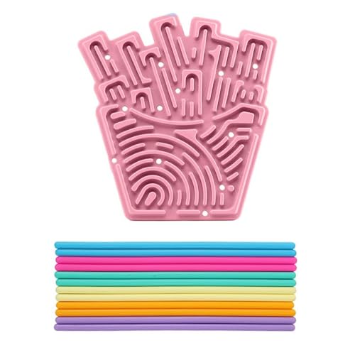 JurciCat Sensorik Activity Board Mit Reisetasche and 12 Zubehör Schnüren Sensorisches Board Silikon Doppelseitiges Sensorik Spielzeug Für Kinder ab 3 Jahr and Erwachsene Activity Spiel （Sakura-Rosa） von JurciCat