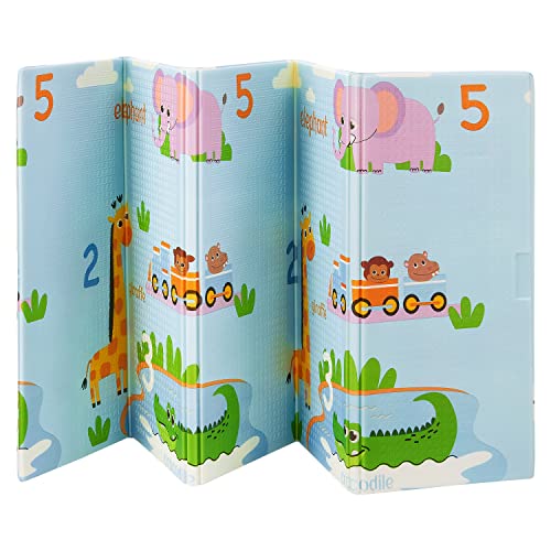 Juskys Kinder Spielmatte Stella 180x200 cm Tiere - XXL Matte für Babys - Schaumstoff Spielteppich faltbar, Soft & wendbar - Boden - Krabbelmatte Blau Juskys Kinder Spielmatte Stella 180x200 cm Tiere - XXL Matte für Babys - Schaumstoff Spielteppich faltbar, Soft & wendbar - Boden - Krabbelmatte Blau von Juskys