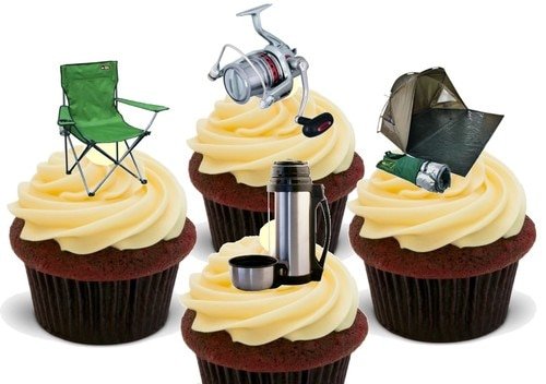 Angeln Camping Mix - 12 essbare hochwertige stehende Waffeln Karte Kuchen Toppers Dekorationen, Fishing Camping Mix - 12 Edible Stand Up Premium Wafer Card Cake Toppers Decorations Angeln Camping Mix - 12 essbare hochwertige stehende Waffeln Karte Kuchen Toppers Dekorationen, Fishing Camping Mix - 12 Edible Stand Up Premium Wafer Card Cake Toppers Decorations von Just Party Supplies