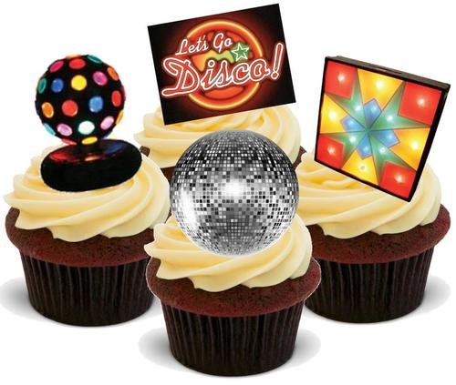Disco Mix - 12 essbare hochwertige stehende Waffeln Karte Kuchen Toppers Dekorationen, Disco Mix - 12 Edible Stand Up Premium Wafer Card Cake Toppers Decorations Disco Mix - 12 essbare hochwertige stehende Waffeln Karte Kuchen Toppers Dekorationen, Disco Mix - 12 Edible Stand Up Premium Wafer Card Cake Toppers Decorations von Just Party Supplies