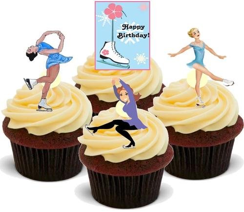 Eislaufen mit Skates Mix - 12 essbare hochwertige stehende Waffeln Karte Kuchen Toppers Dekorationen, Ice Skating with Skates Mix - 12 Edible Stand Up Premium Wafer Card Cake Toppers Decorations Eislaufen mit Skates Mix - 12 essbare hochwertige stehende Waffeln Karte Kuchen Toppers Dekorationen, Ice Skating with Skates Mix - 12 Edible Stand Up Premium Wafer Card Cake Toppers Decorations von Just Party Supplies