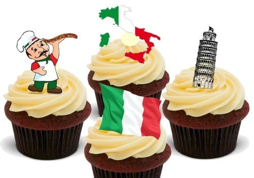 Italien Italienisch Spaß Mix - 12 essbare hochwertige stehende Waffeln Karte Kuchen Toppers Dekorationen, Italy Italian Fun Mix - 12 Edible Stand Up Premium Wafer Card Cake Toppers Decorations Italien Italienisch Spaß Mix - 12 essbare hochwertige stehende Waffeln Karte Kuchen Toppers Dekorationen, Italy Italian Fun Mix - 12 Edible Stand Up Premium Wafer Card Cake Toppers Decorations von Just Party Supplies