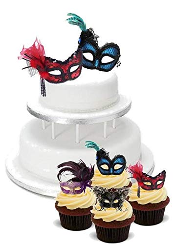 MASQUERADE BALL MASKEN MIX PARTY PACK -12 essbare hochwertige stehende Waffeln Kuchen Toppers, MASQUERADE BALL MASKS MIX PARTY PACK - 12 Edible Stand Up Premium Wafer Cake Toppers MASQUERADE BALL MASKEN MIX PARTY PACK -12 essbare hochwertige stehende Waffeln Kuchen Toppers, MASQUERADE BALL MASKS MIX PARTY PACK - 12 Edible Stand Up Premium Wafer Cake Toppers von Just Party Supplies