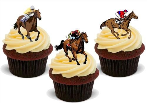 Pferderennen Pferde Mix - 12 essbare hochwertige stehende Waffeln Karte Kuchen Toppers Dekorationen, Horse Racing Horses Mix - 12 Edible Stand Up Premium Wafer Card Cake Toppers Decorations Pferderennen Pferde Mix - 12 essbare hochwertige stehende Waffeln Karte Kuchen Toppers Dekorationen, Horse Racing Horses Mix - 12 Edible Stand Up Premium Wafer Card Cake Toppers Decorations von Just Party Supplies