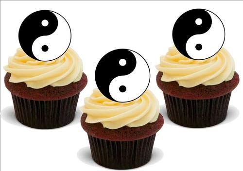 Yin-Yang – 12 essbare hochwertige stehende Waffeln Kuchen Toppers, YIN & YANG 12 Standup Premium Wafer Cake Toppers Yin-Yang – 12 essbare hochwertige stehende Waffeln Kuchen Toppers, YIN & YANG 12 Standup Premium Wafer Cake Toppers von Just Party Supplies