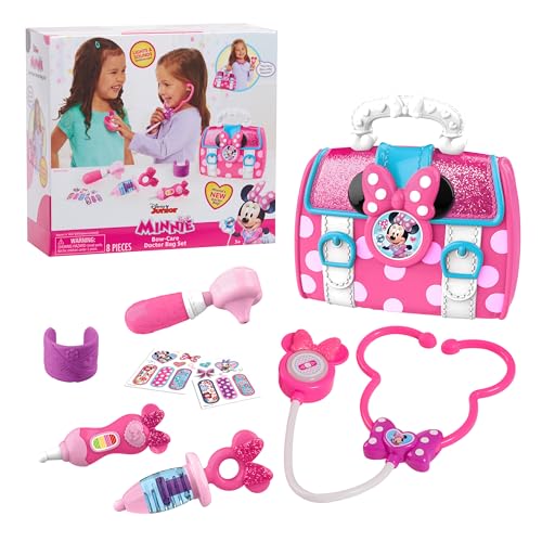 Disney Junior Minnie Mouse Bow-Care Arzttaschen-Set, 9-teilig, zum Verkleiden und Spielen, Kinderspielzeug ab 3 Jahren von Just Play von Just Play