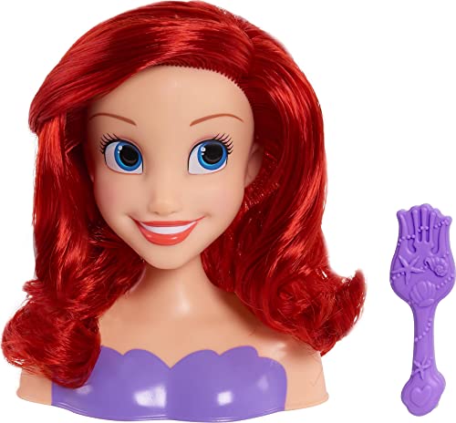Just Play Disney Princess Ariel Frisierkopf Mini 14cm mit Haarbürste für Styling-Spaß, ab 3 Jahren von Disney