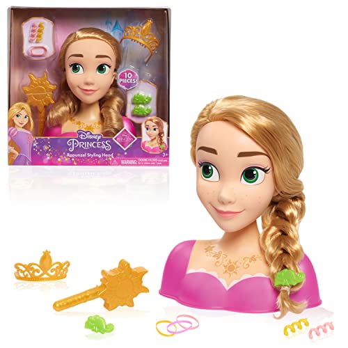 Just Play Disney Princess Rapunzel Frisierkopf 20cm mit 10 Zubehörteilen für Styling-Spaß, ab 3 Jahren von Disney Princess